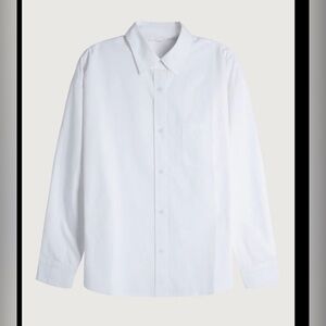 Oak + Fort White Classic Poplin Cotton Button Down Shirt , size L-XL